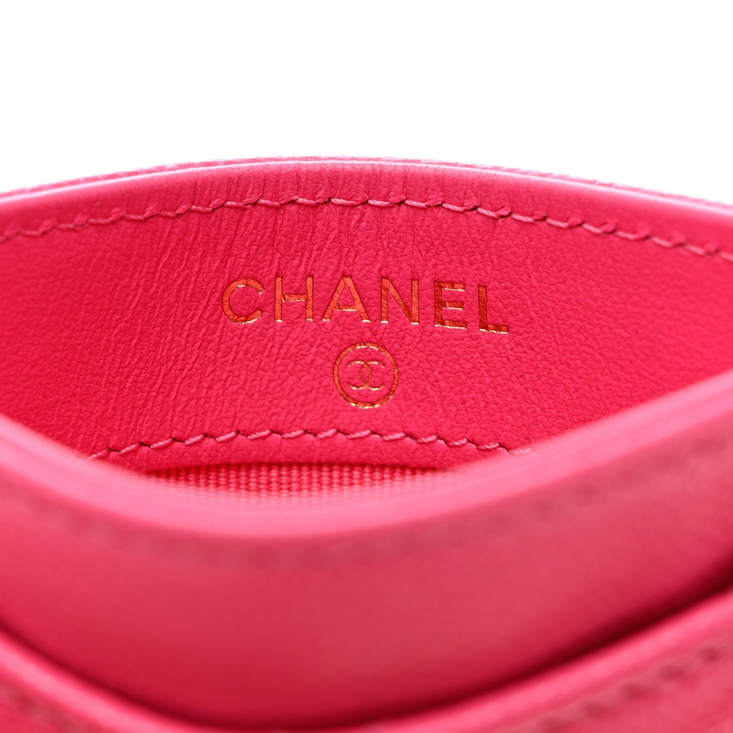 Caviar Quilted Card Holder Pink
