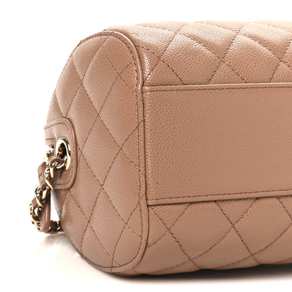 Chanel Caviar Quilted Barrel Clutch With Chain Brown 9 of 10