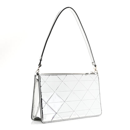 Prada Spazzolato Metal Triangle Logo Triangle Patterned Mini Shoulder Bag Argento 2 of 9