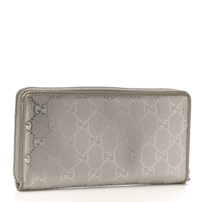 Gucci Imprime Monogram GG Pierce Zip Around Wallet Silver 3 of 12