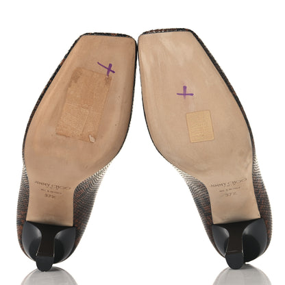 Jimmy Choo Calfskin Snakeskin Embossed Marcela 85 Pumps 37.5 Cuoio 6 of 8