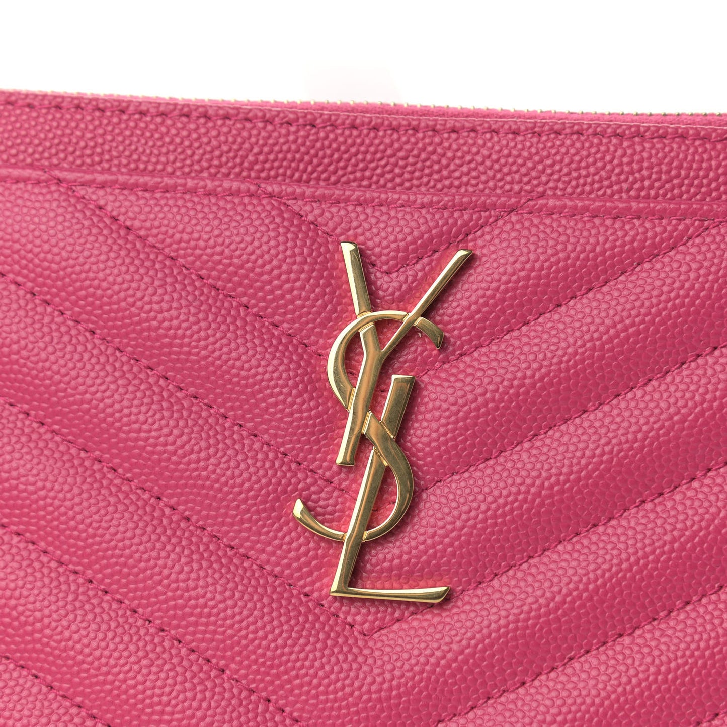 Grain De Poudre Chevron Monogram Bill Pouch Bright Pink