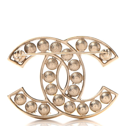 Chanel Pearl Crystal CC Brooch Gold Pearly White 3 of 6