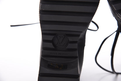 Louis Vuitton Suede Calfskin Monogram LV Black Heart Laureate Platform Desert Boots 36.5 Black 6 of 8