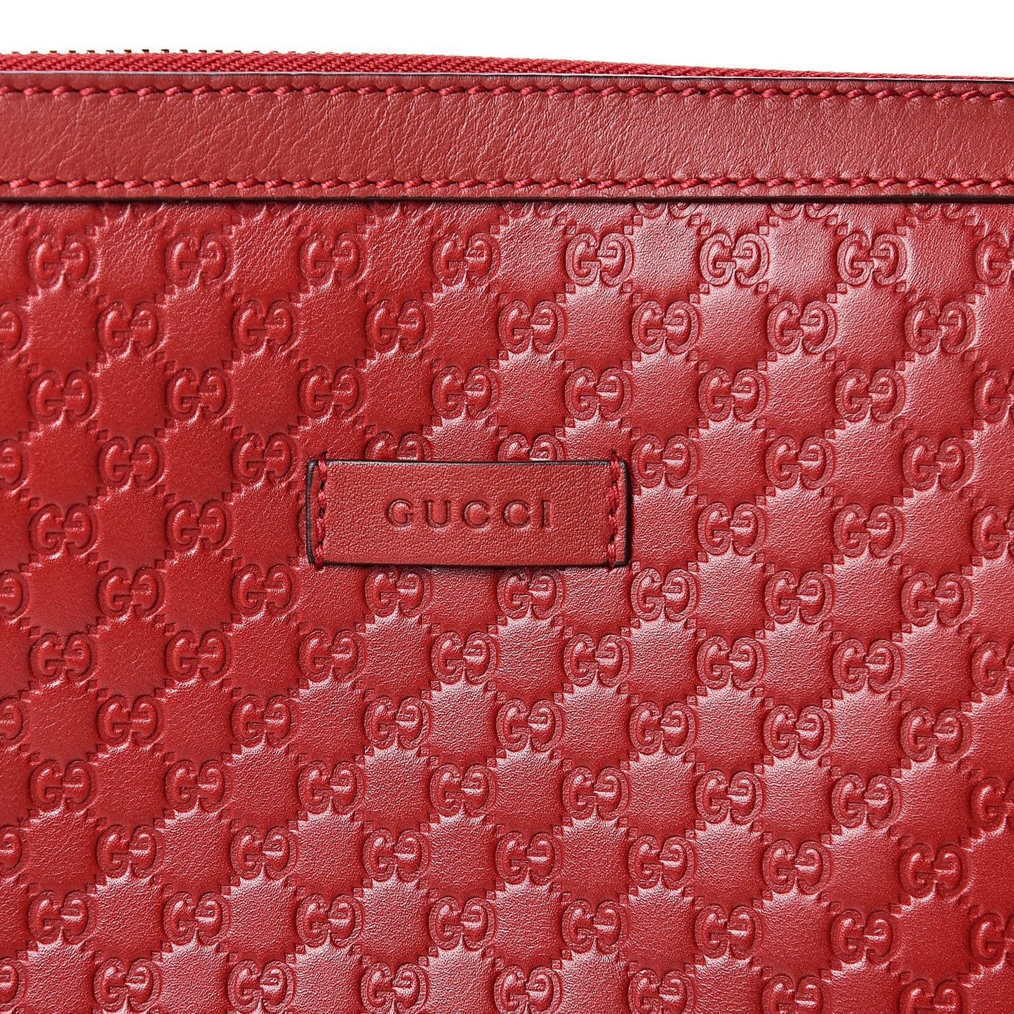 Soft Microguccissima Medium Zippered Satchel Rosso