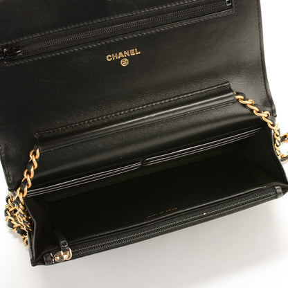 Chanel Lambskin Quilted Boy Wallet On Chain WOC Black 5 of 8