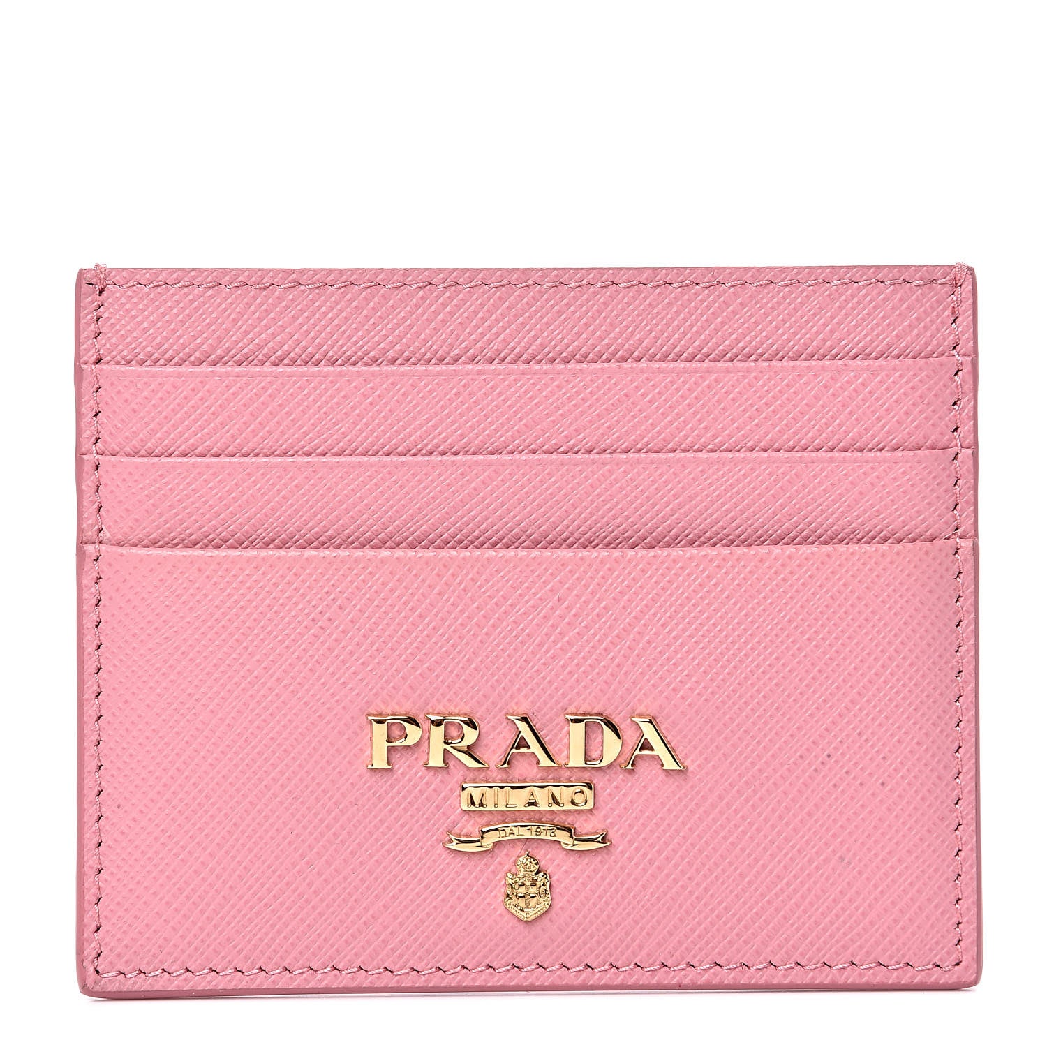 Prada Saffiano Metal Business Card Holder Petalo 1 of 8