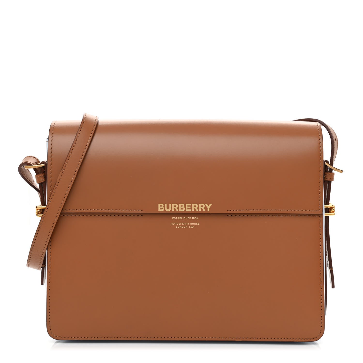 Burberry Calfskin Two Tone Large Grace Bag Nutmeg Pale Blue 1 of 8