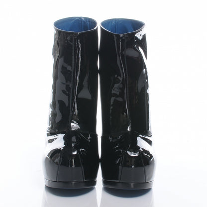 Saint Laurent Patent Tribtoo 105 Platform Boots 38 Black Turquoise 2 of 7