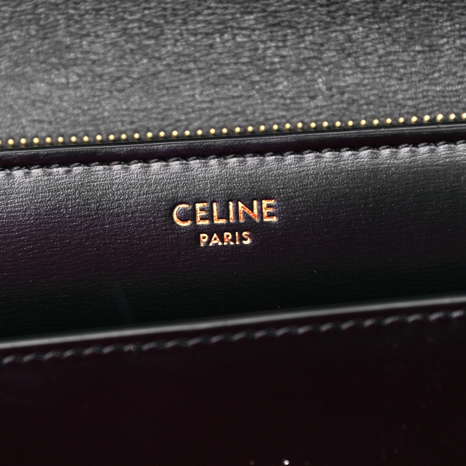 Celine Shiny Calfskin Triomphe Chain Bag Black 6 of 8