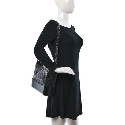 Chanel Aged Calfskin Quilted Medium Gabrielle Hobo Black 2 of 11