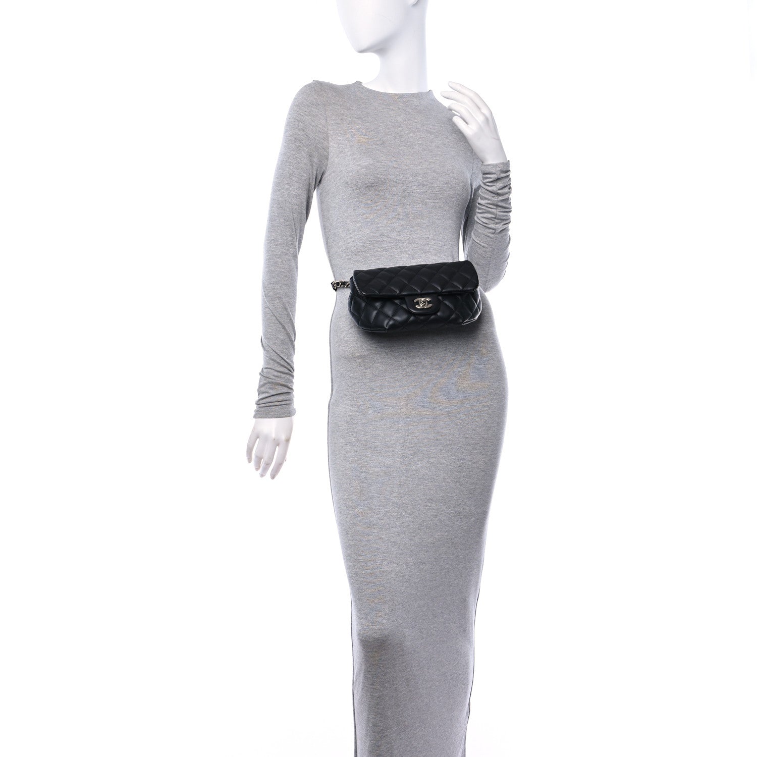 Chanel Calfskin Quilted CC Uniform Flap Belt Bag Black 2 of 10