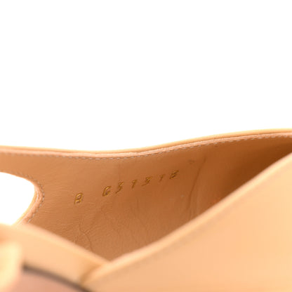 Chanel Goatskin Grosgrain Cap Toe CC Slingback Pumps 36.5 Beige Black 9 of 13