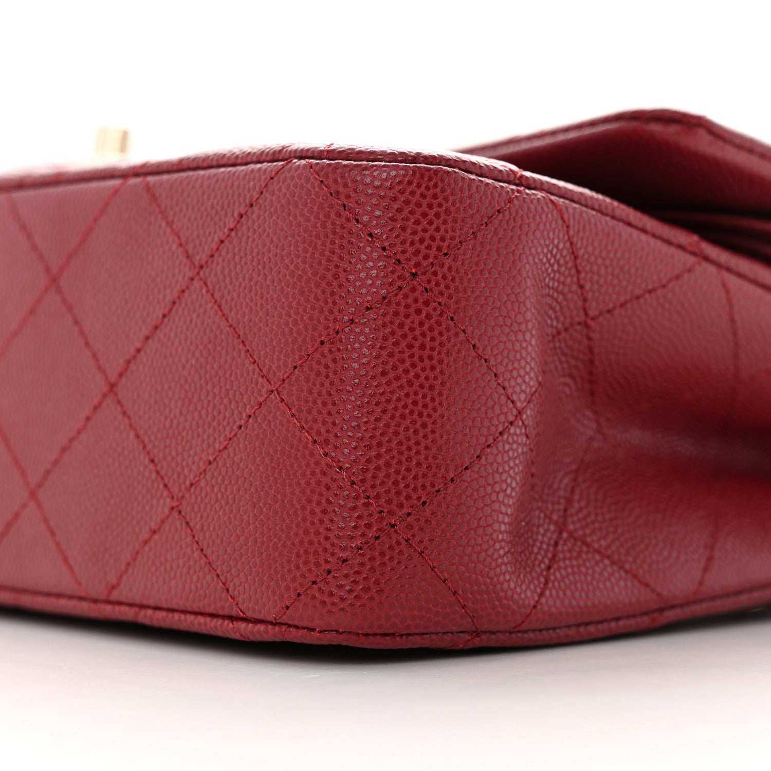Chanel Caviar Quilted Medium Double Flap Dark Red 10 of 11