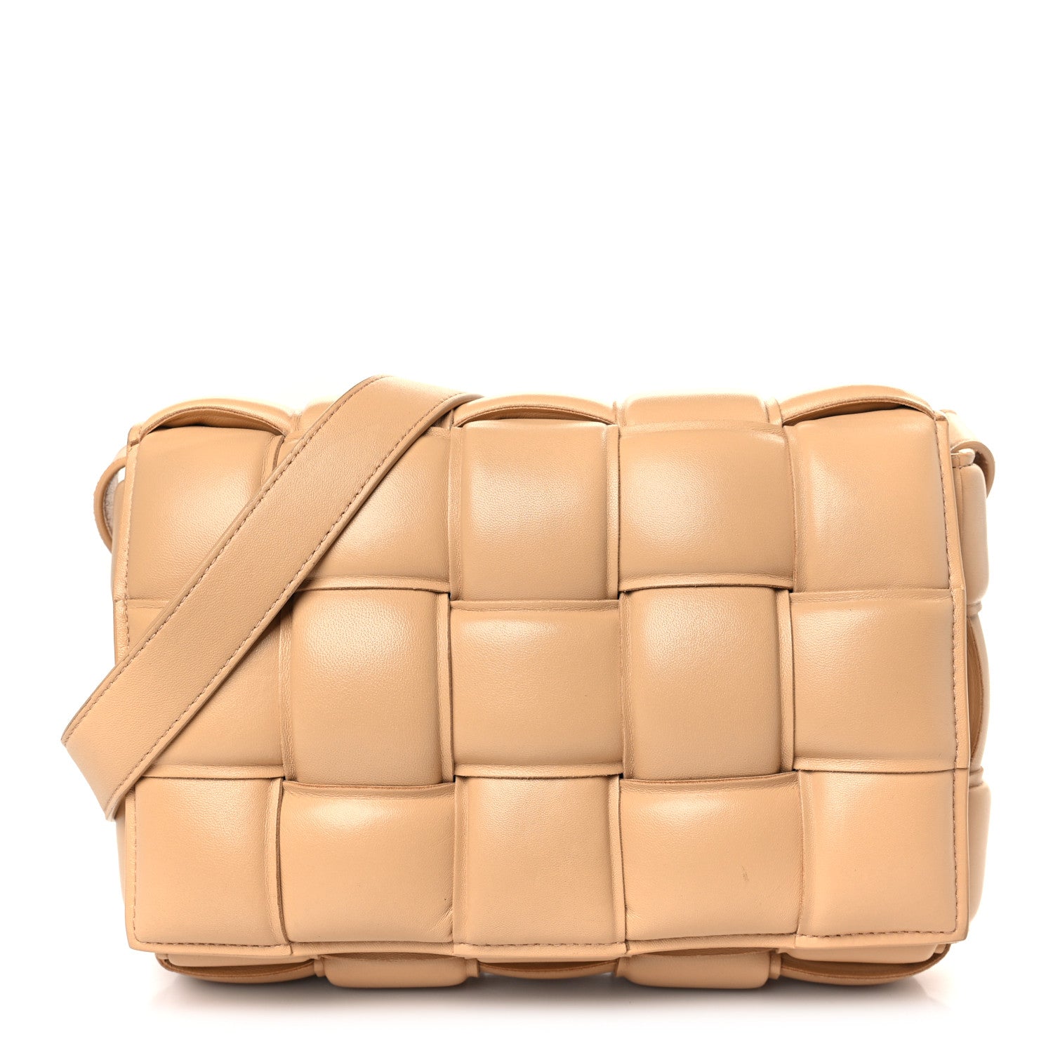 Bottega Veneta Nappa Maxi Intreccio Padded Cassette Crossbody Bag Almond 1 of 11