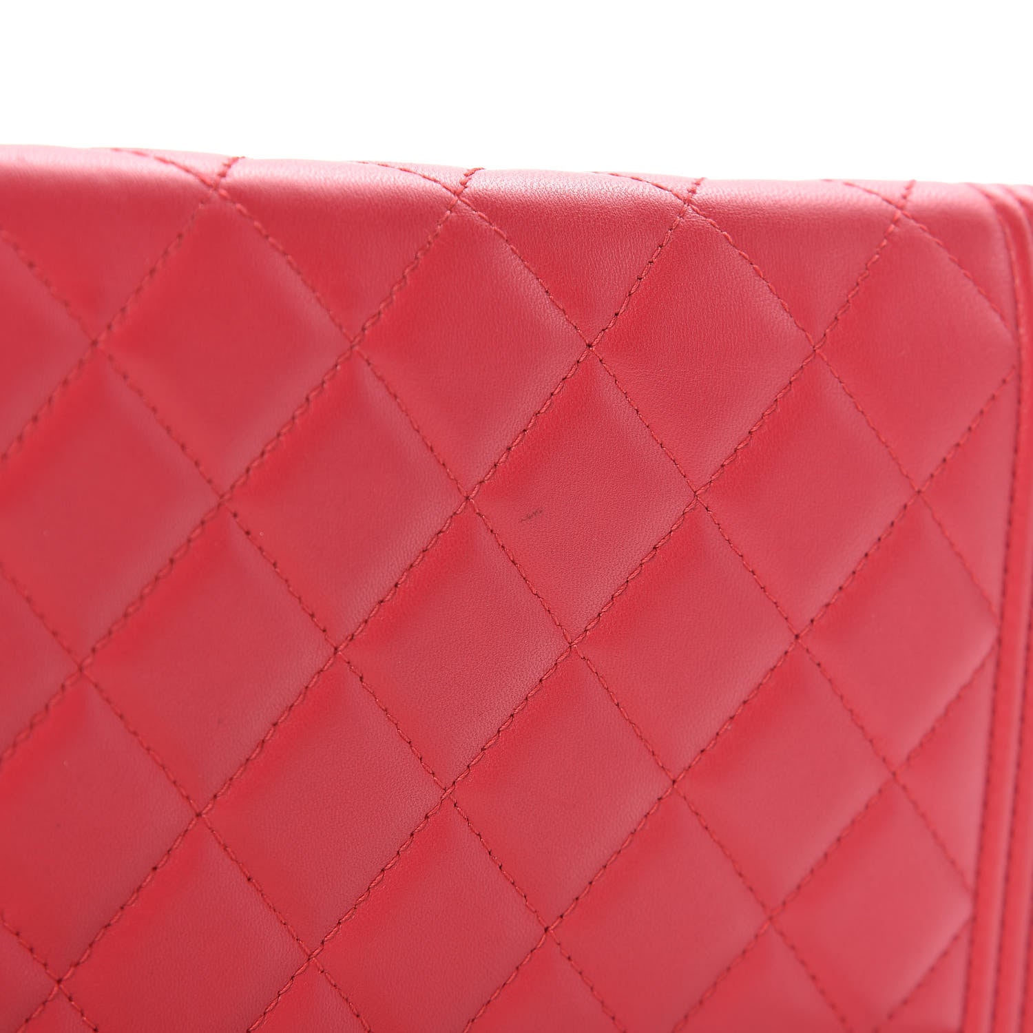 Chanel Lambskin Quilted Boy Wallet On Chain WOC Dark Pink 11 of 12