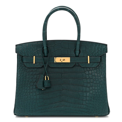 Hermes Matte Alligator Birkin 30 Vert Cypress 1 of 12