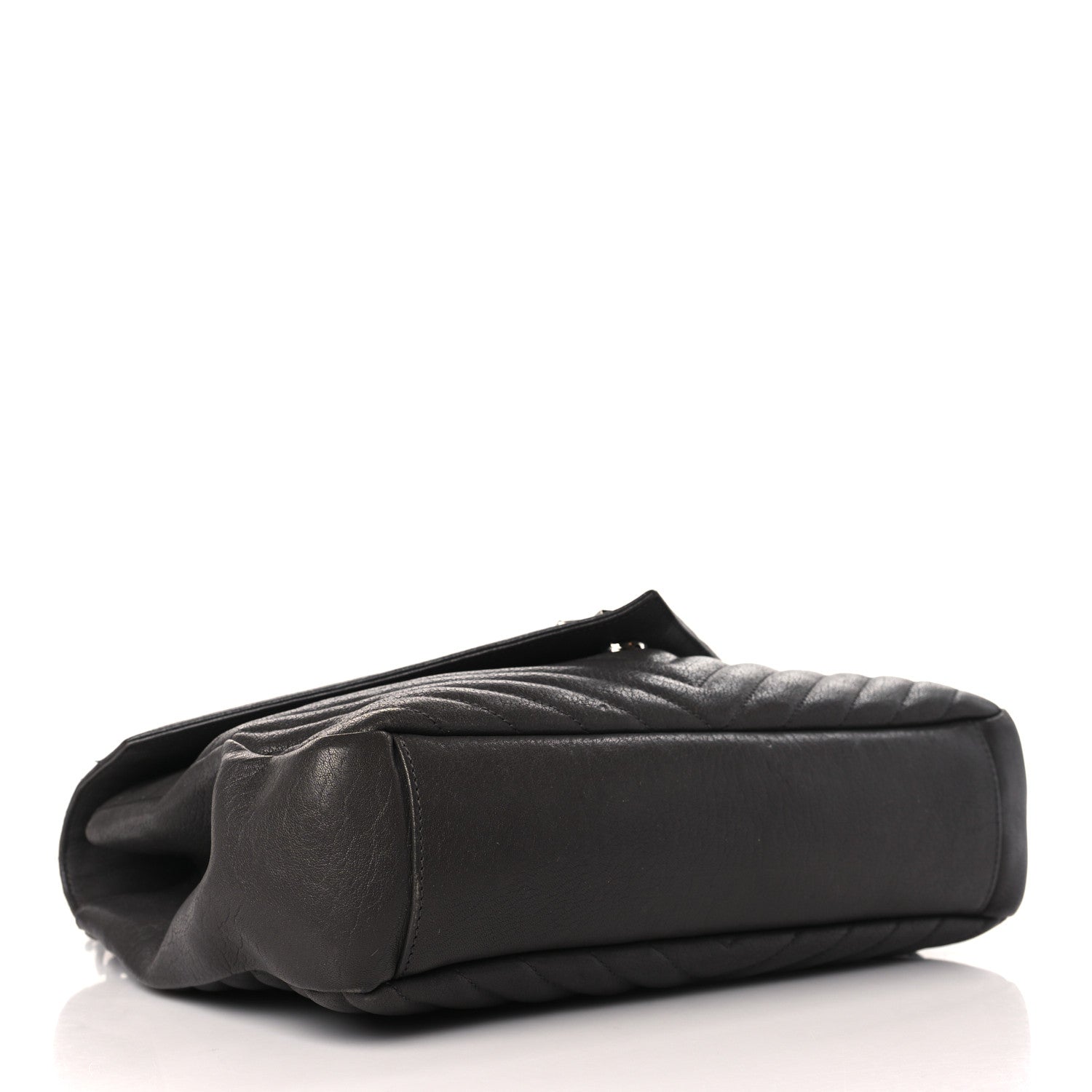 Saint Laurent Sheepskin Matelasse Chevron Monogram Large College Satchel Dark Anthracite 4 of 10