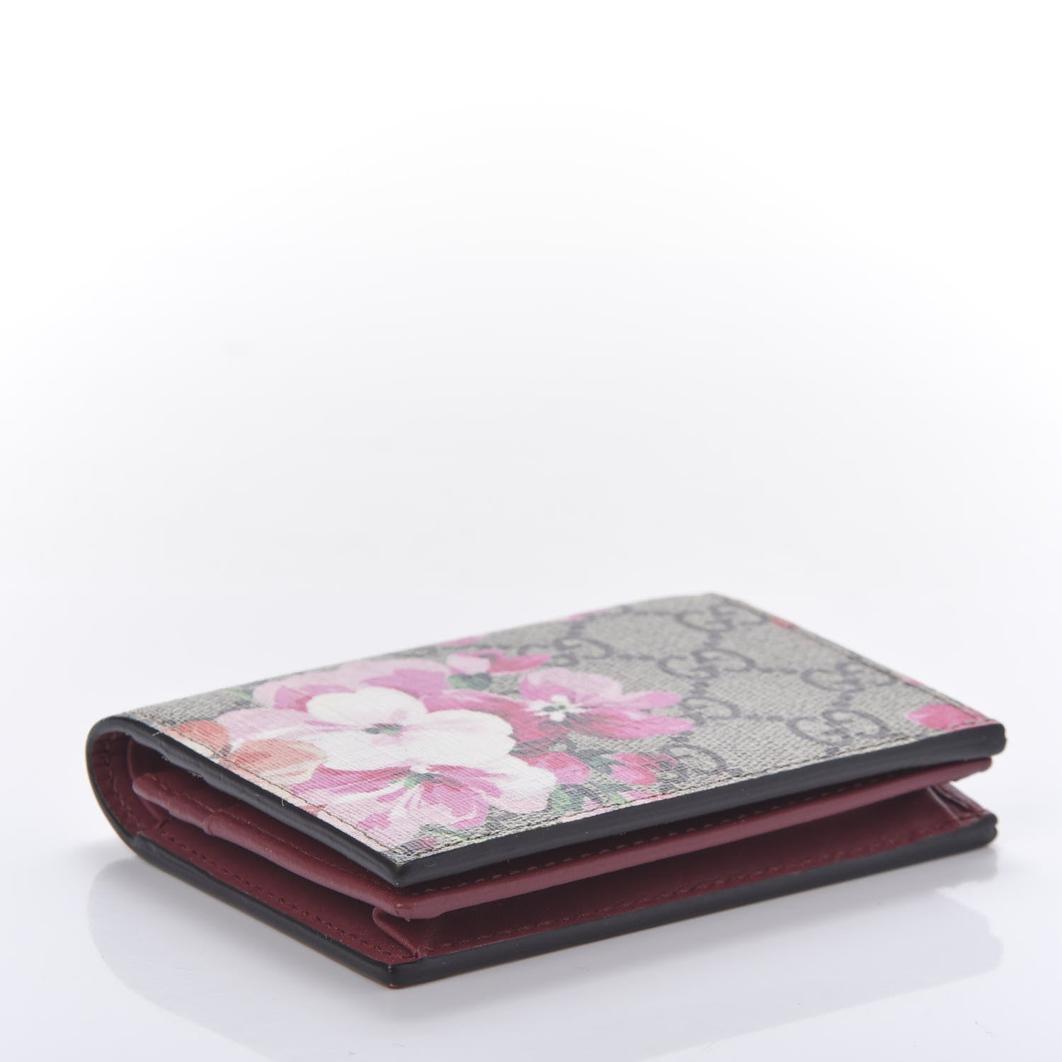 Gucci GG Supreme Monogram Blooms Card Case Beige Multicolor Dry Rose 4 of 10