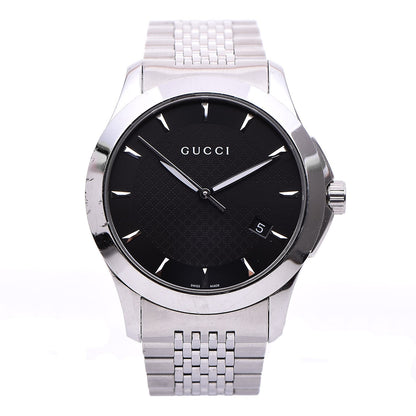 Gucci Stainless Steel 38mm G-Timeless Quartz Watch Black 1 of 8