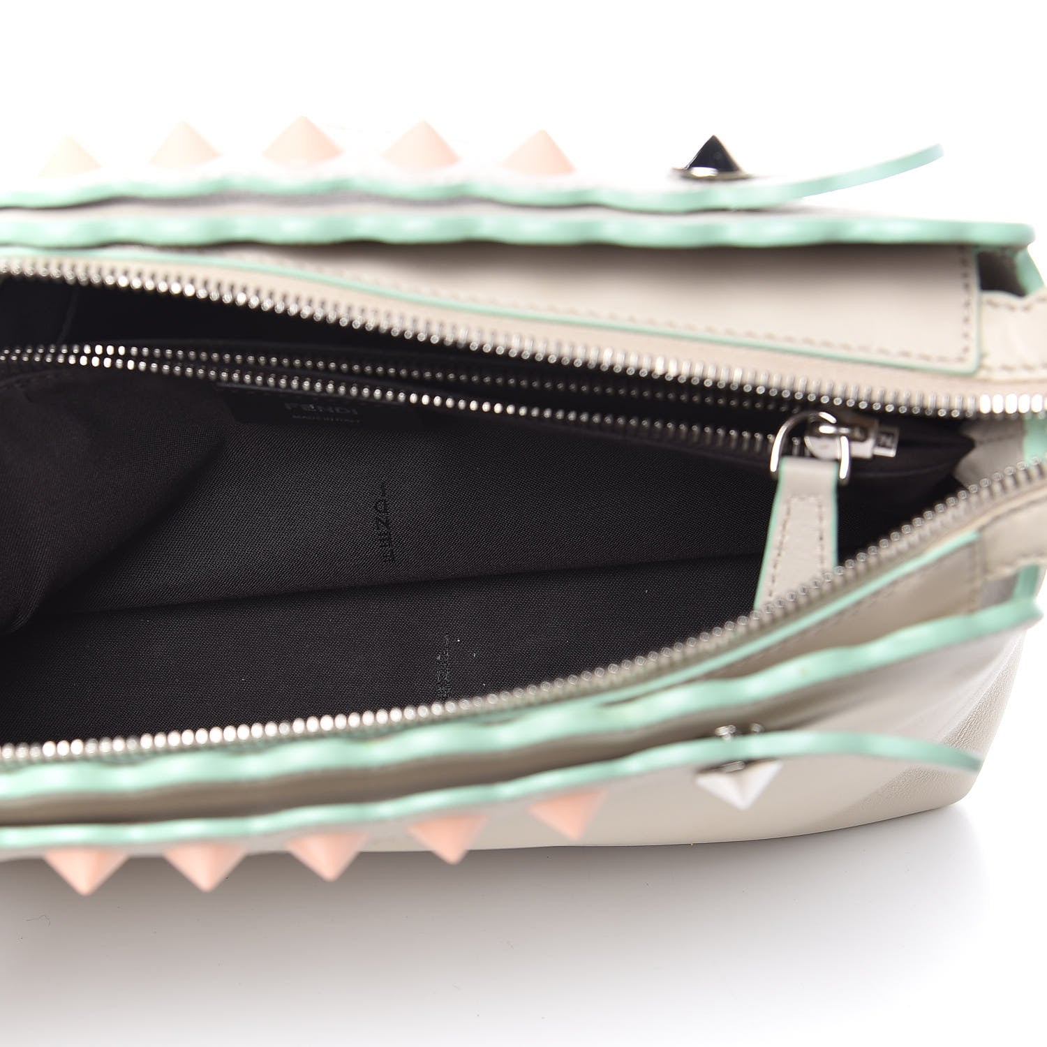 Fendi Vitello Dolce Scalloped Studded Medium By The Way Boston Bag Latte 6 of 18