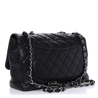 Chanel Caviar Quilted Jumbo Single Flap Black 3 of 9