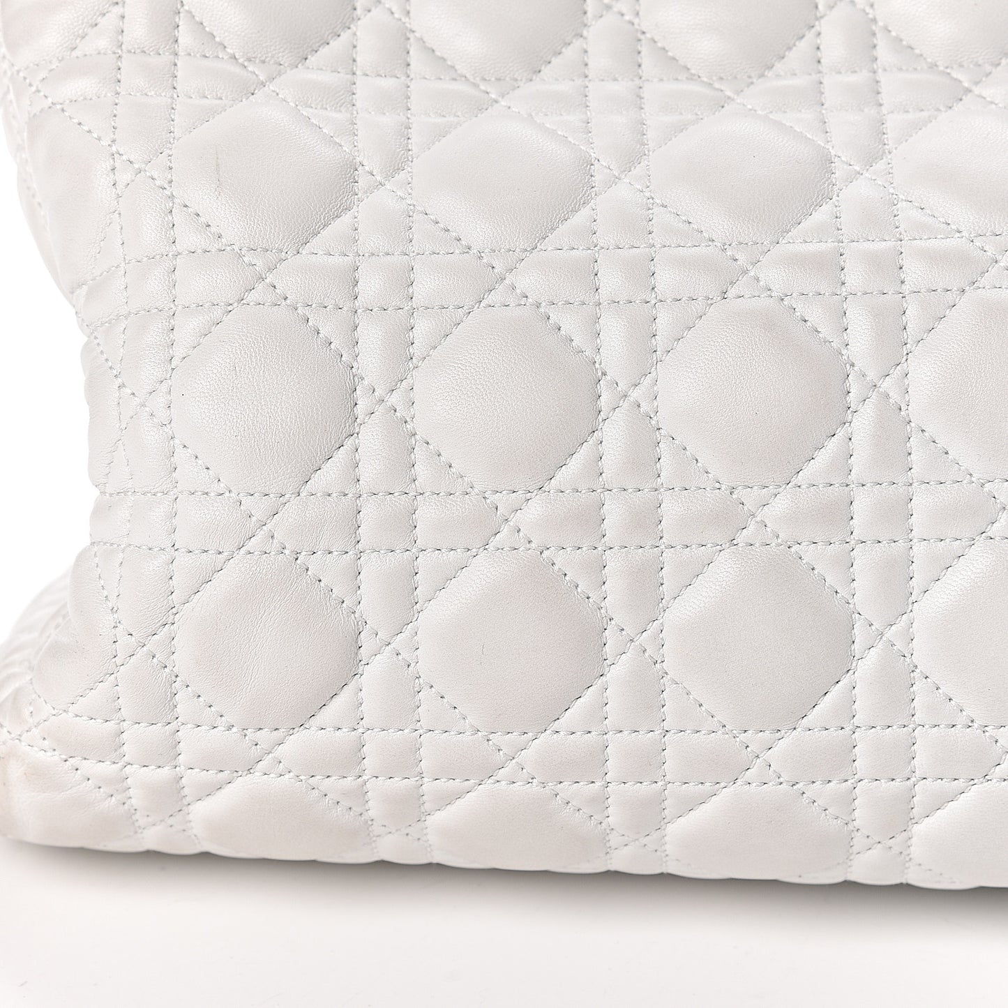 Lambskin Cannage Large Dior Soft Shopping Tote White