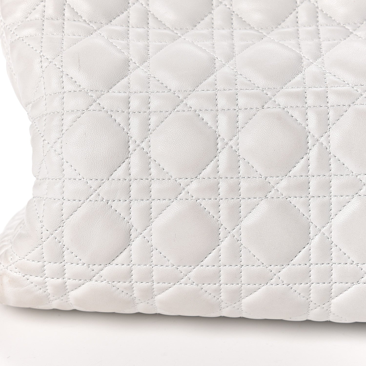 Christian Dior Lambskin Cannage Large Dior Soft Shopping Tote White 14 of 26