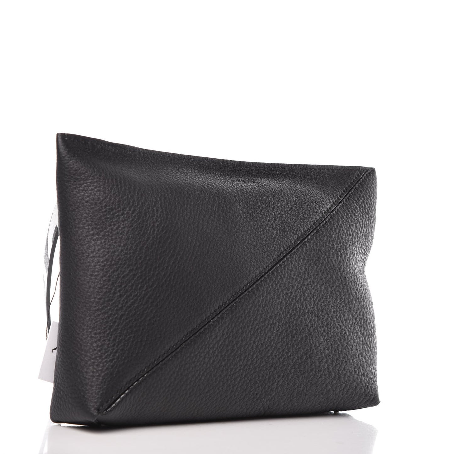 Pebble Calfskin Zip Pouch Black