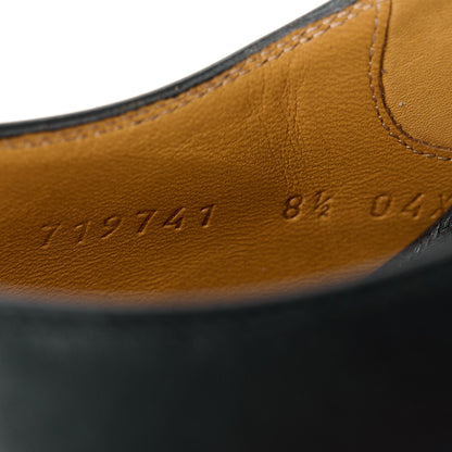 Gucci New Waxed Calfskin Mens Oxfords 8.5 Black 9 of 10