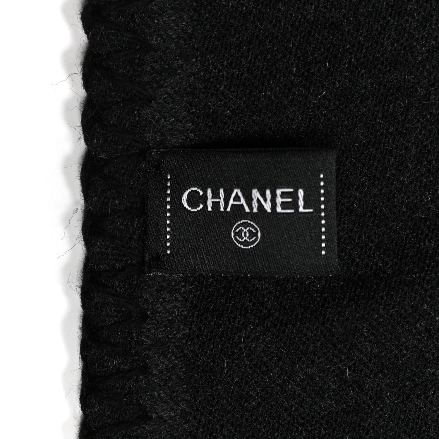 Chanel Cashmere CC Logo Stole Black 3 of 4