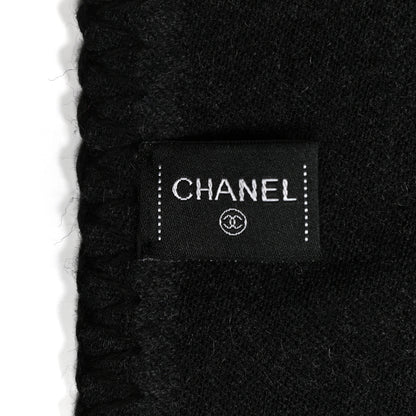 Chanel Cashmere CC Logo Stole Black 3 of 4