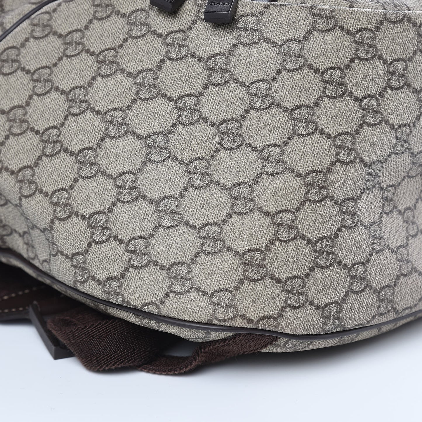 GG Plus Monogram Interlocking G Medium Backpack Dark Brown