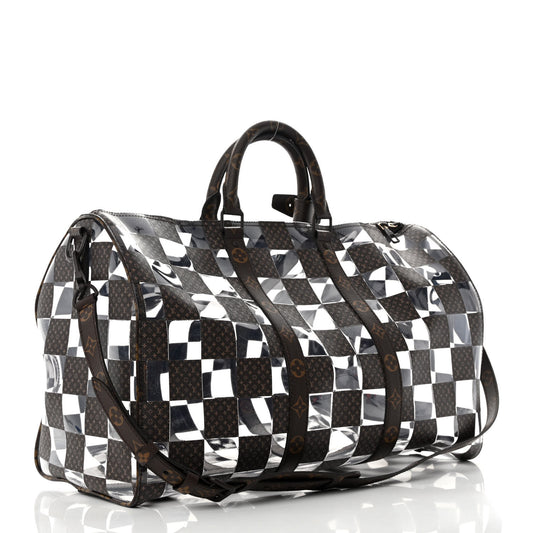 PVC Monogram Chess Keepall Bandouliere 50