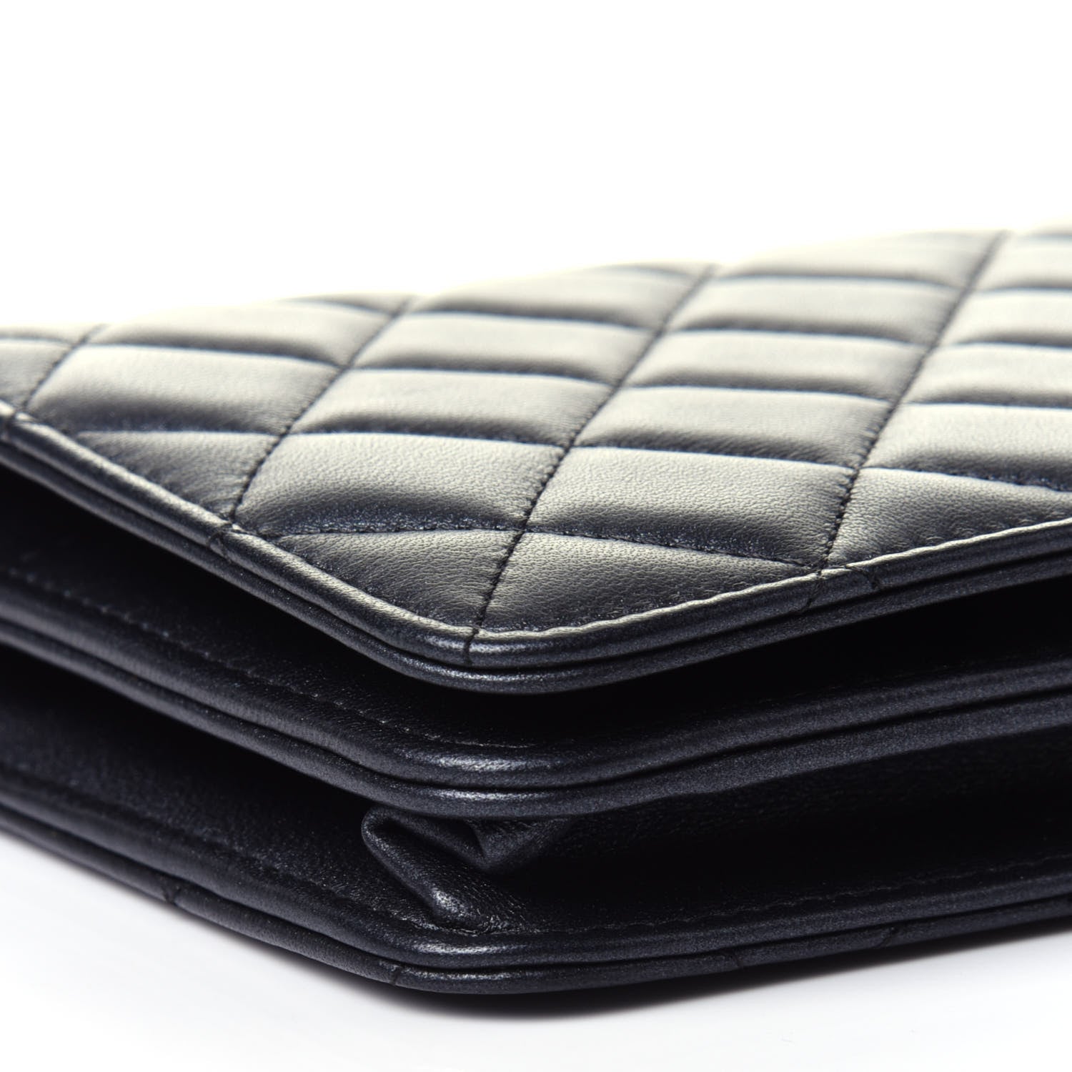 Chanel Iridescent Lambskin Quilted Pearl Wallet On Chain WOC Black 8 of 12