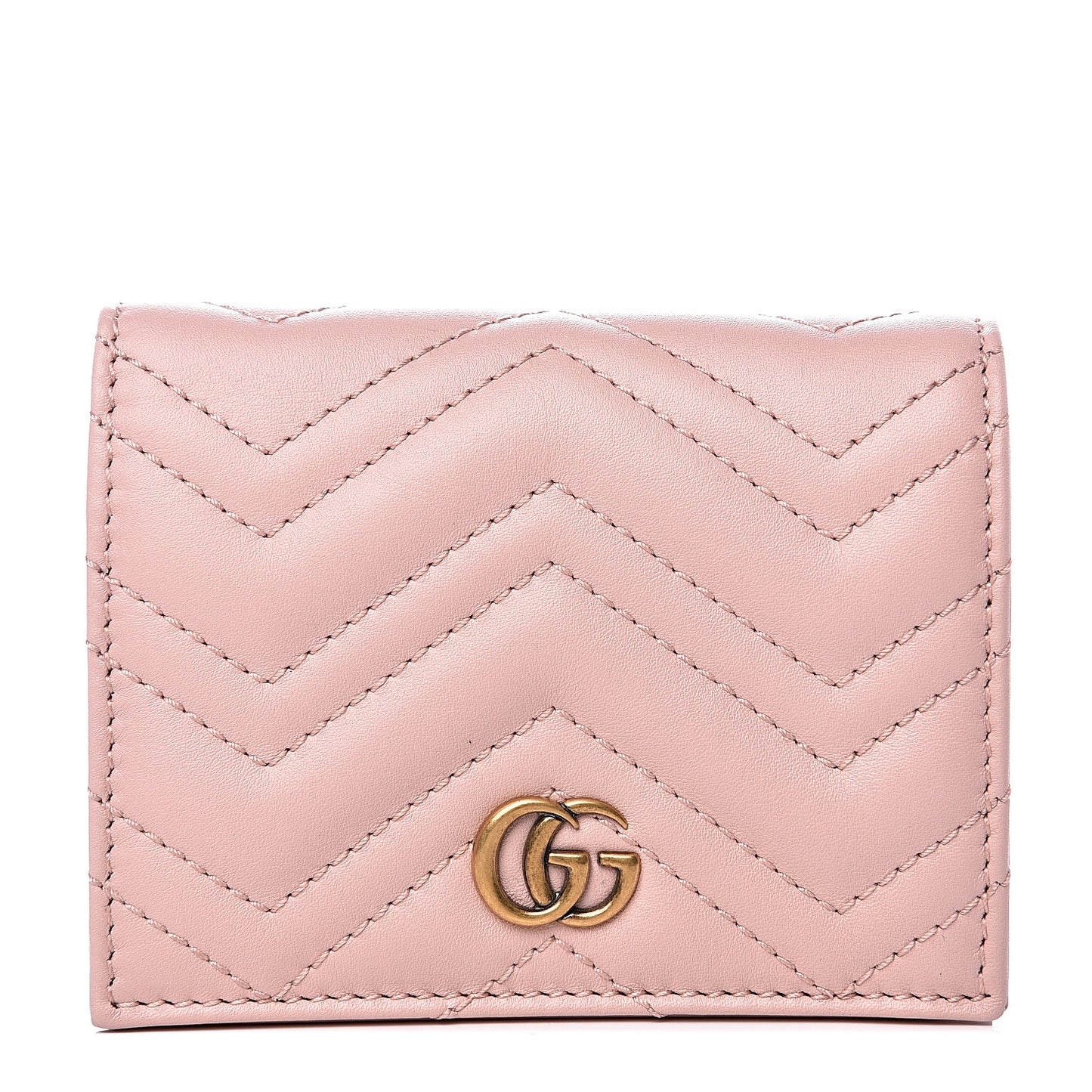 Calfskin Matelasse GG Marmont Card Case Wallet Perfect Pink