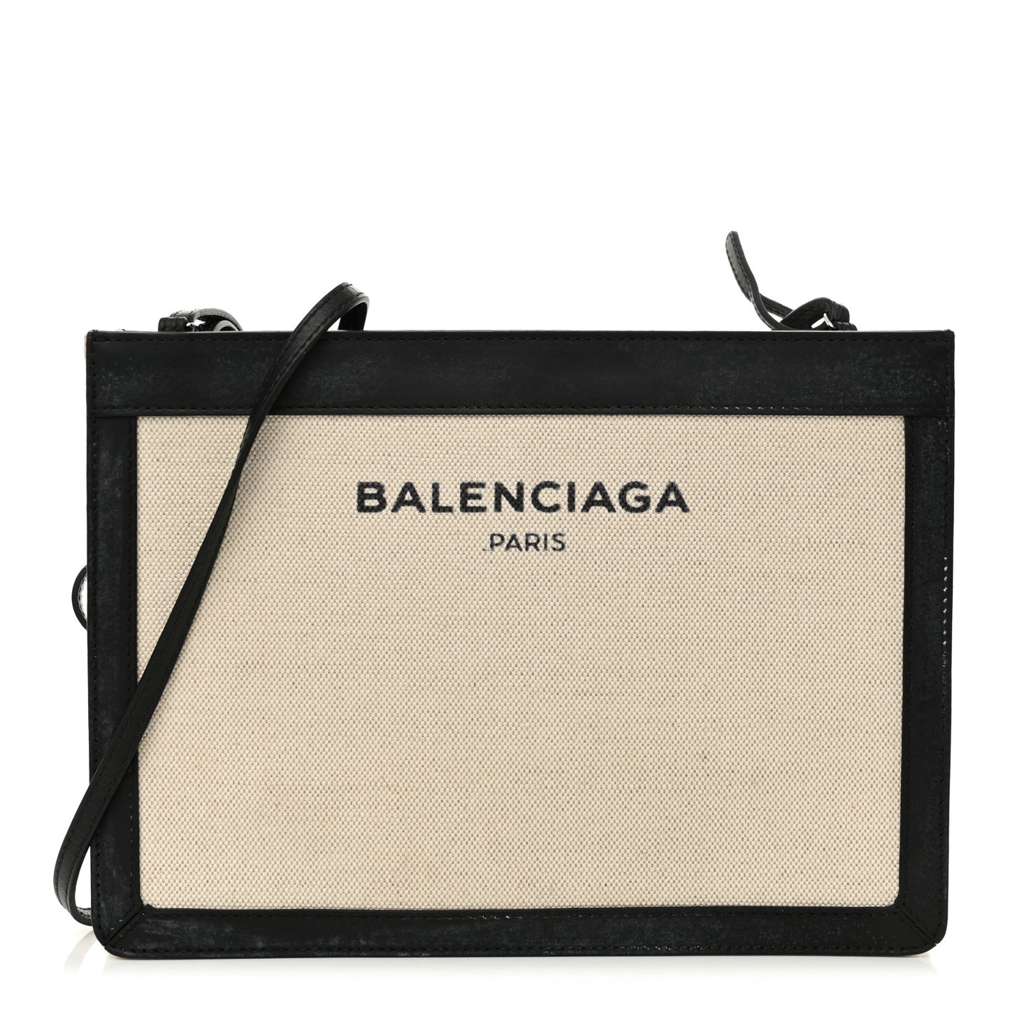 Cotton Canvas Pochette Crossbody Bag Black