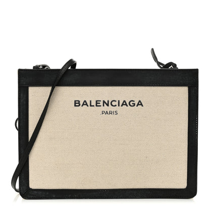 Balenciaga Cotton Canvas Pochette Crossbody Bag Black 1 of 11