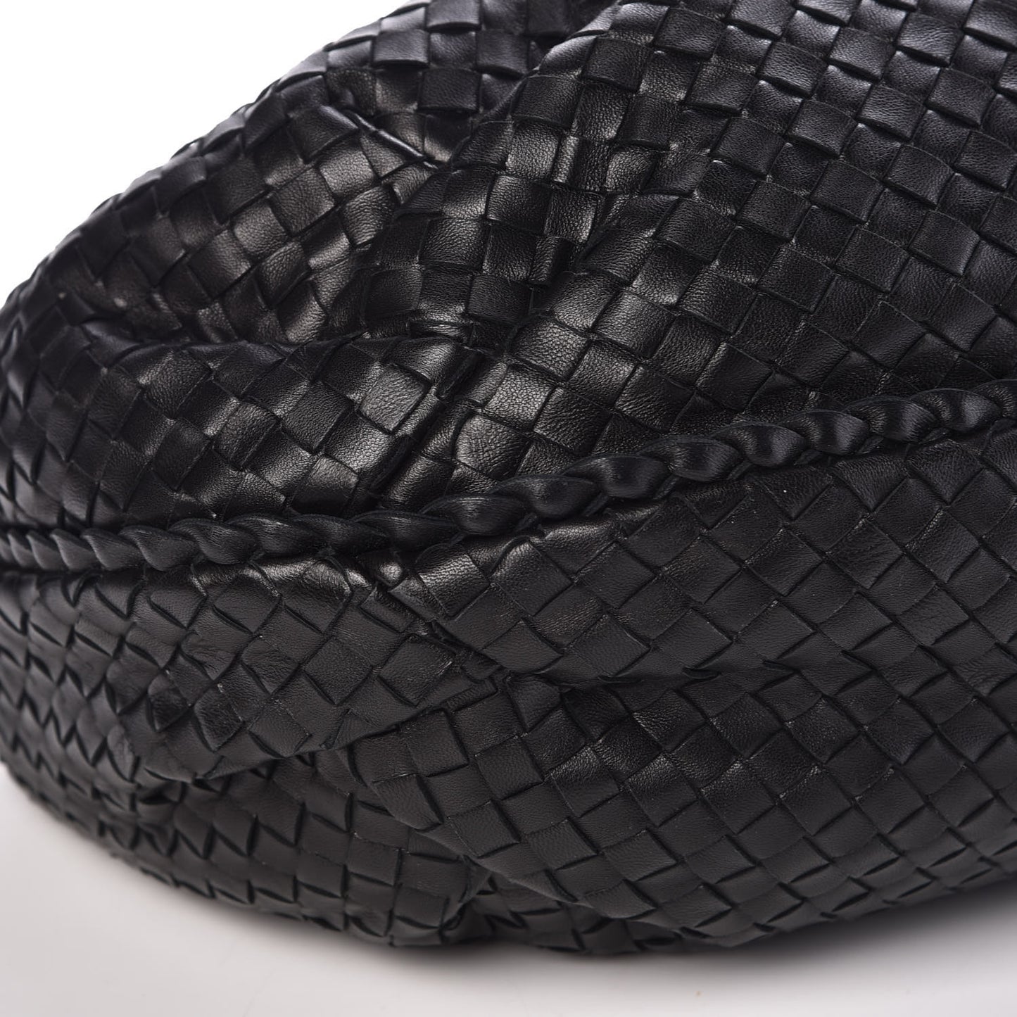Nappa Intrecciato Large Belly Veneta Hobo Black