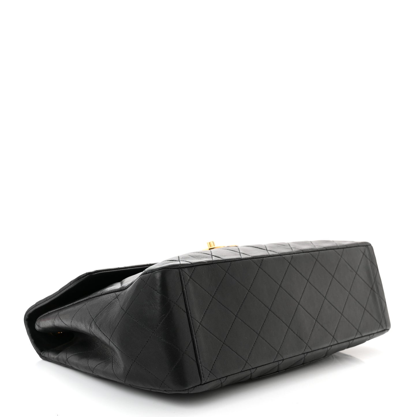 Lambskin Quilted XL Jumbo Single Flap Black