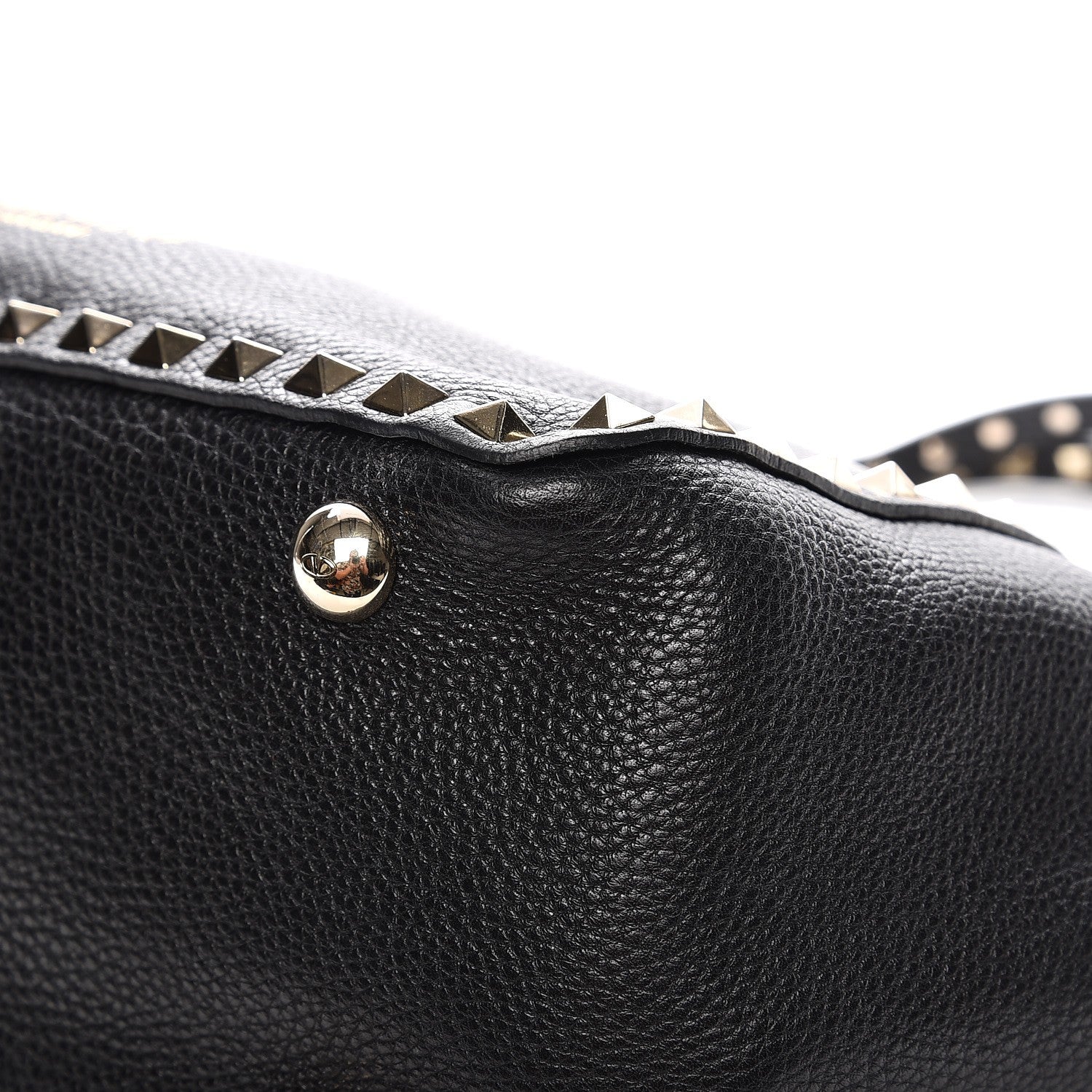 Valentino Garavani Grained Calfskin Small Rockstud Tote Black 12 of 14
