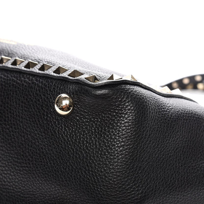 Valentino Garavani Grained Calfskin Small Rockstud Tote Black 12 of 14