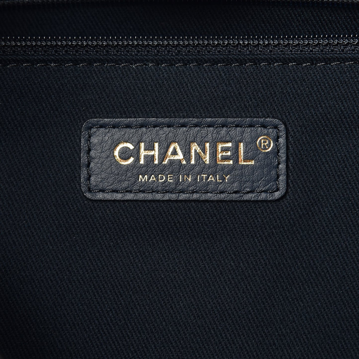 Lurex Canvas Medium Deauville Tote Navy Blue Gold