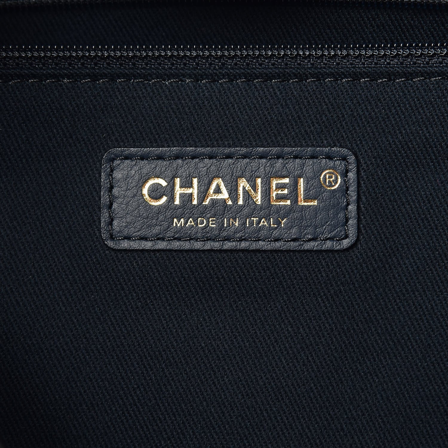 Chanel Lurex Canvas Medium Deauville Tote Navy Blue Gold 6 of 10
