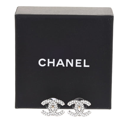 Chanel Crystal CC Treasure Chest Earrings Silver 5 of 5