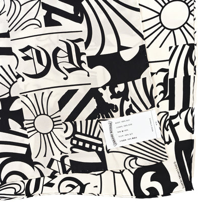 Chrome Hearts Silk Multi Element Cross Scarf Black White 3 of 3