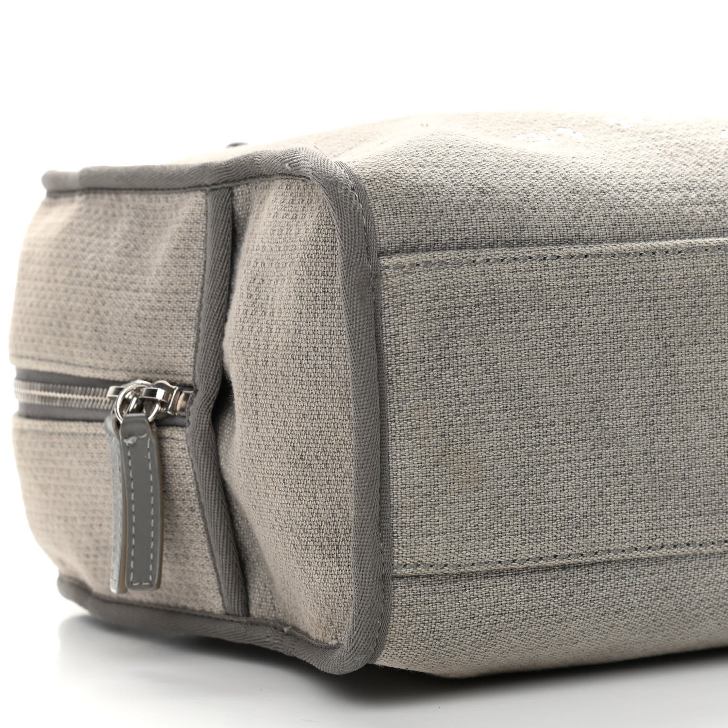 Chanel Canvas Deauville Bowling Bag Grey 10 of 19