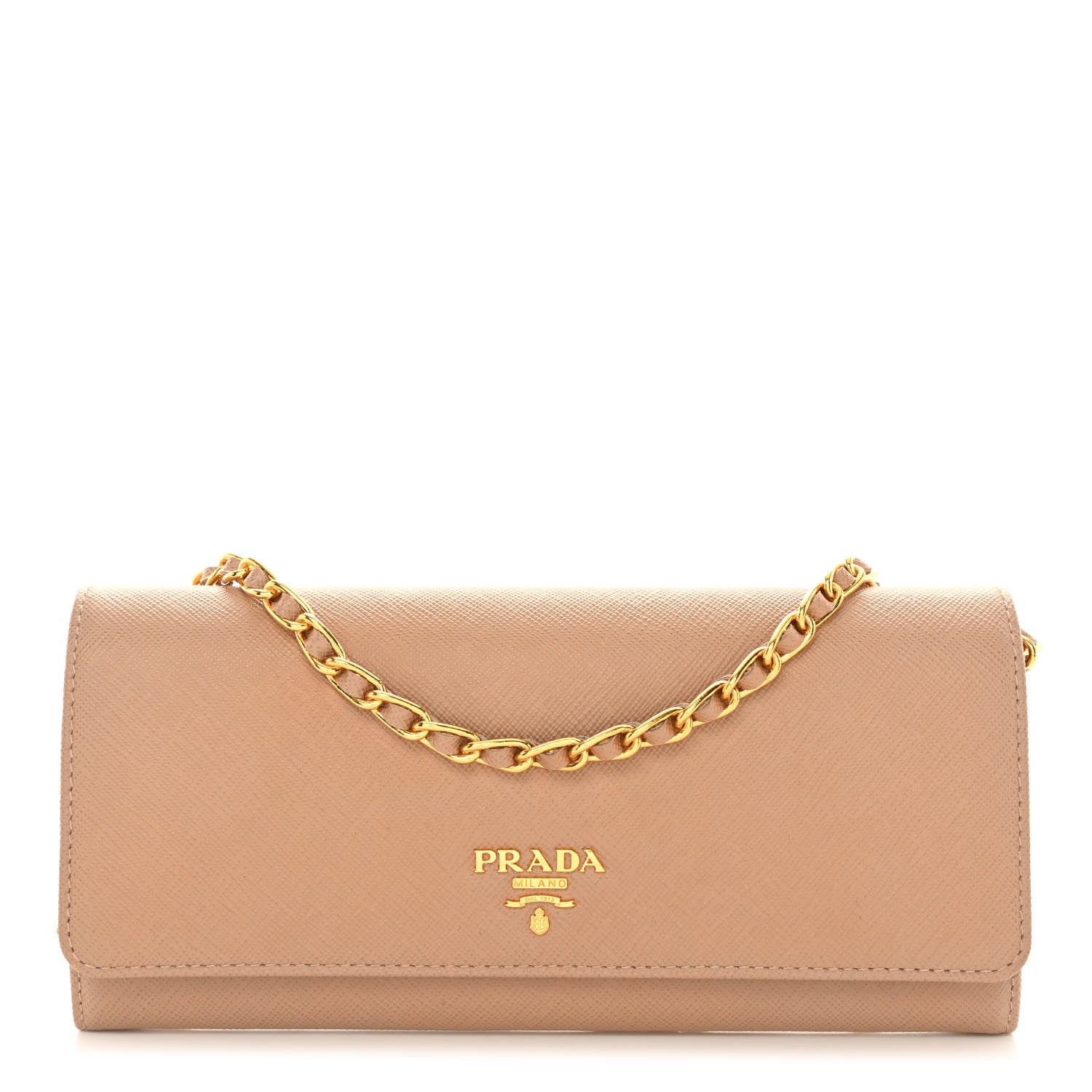 Prada Saffiano Metal Oro Chain Wallet Cammeo 1 of 11