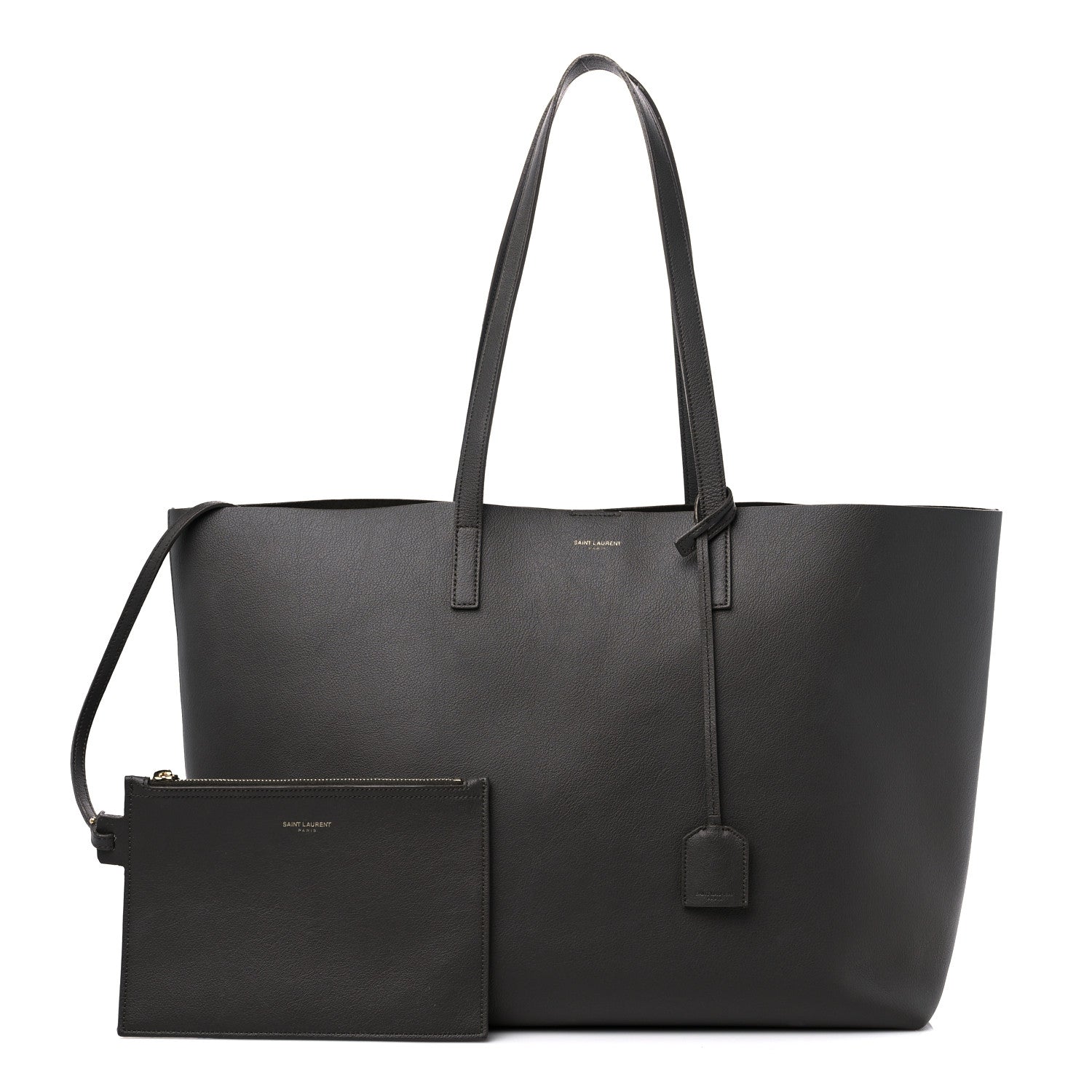 Saint Laurent Calfskin Large Shopping Tote Asphalt 1 of 17