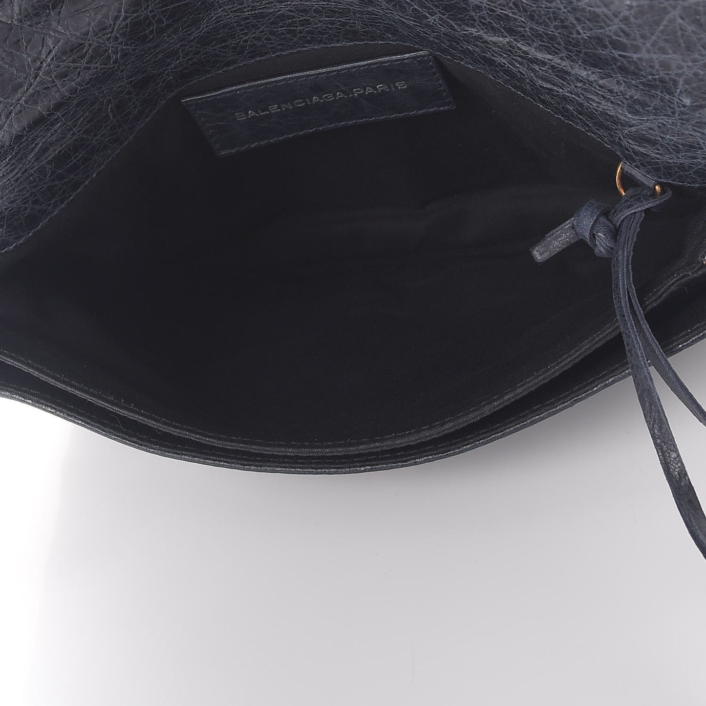 Agneau Giant 12 Rose Gold Hardware Envelope Clutch Dark Night